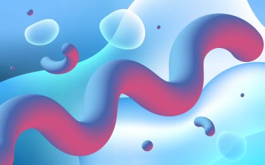 Soyut daireler ile ışık mavi vektör arka plan. Renkli resimde gradyan ile soyut memphis tarzı. Yepyeni tasarımı reklamlar, poster, afiş için.