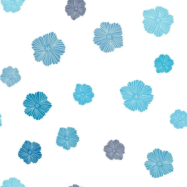파란색 원활한 막입니다 바탕에 스러운 스타일에 꽃입니다 업체에 디자인 — 스톡 벡터