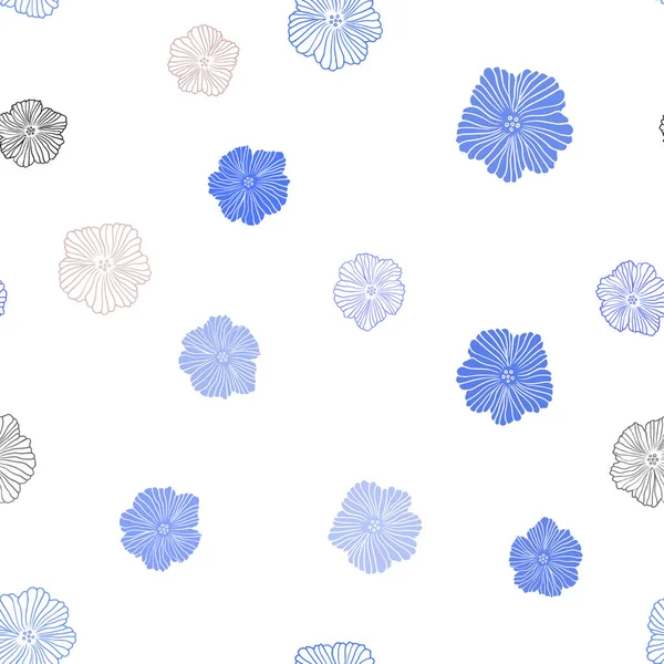 Licht Mehrfarbigen Vektor Nahtlose Doodle Textur Mit Blumen Eine Elegante — Stockvektor