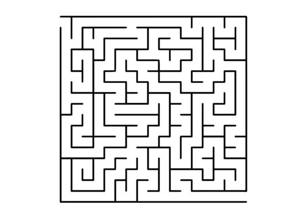 Weißer Vektorhintergrund Mit Einem Schwarzen Labyrinth Moderne Illustration Mit Labyrinth — Stockvektor