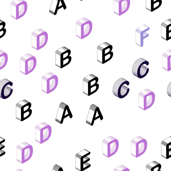 Fond Sans Couture Vecteur Violet Clair Avec Des Signes Alphabet — Image vectorielle