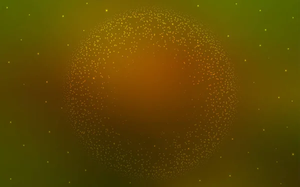 深绿色 黄色的矢量纹理 有银河状的恒星 带有梯度的模糊抽象背景上的太空恒星 未来主义广告的模式 小册子 — 图库矢量图片