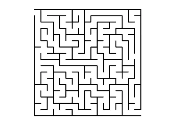 Weiße Vektormuster Mit Einem Schwarzen Labyrinth Labyrinth Design Schlichtem Stil — Stockvektor