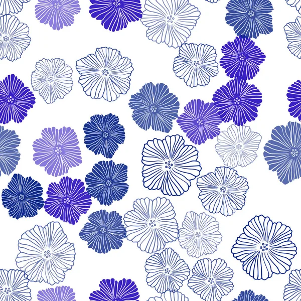 파란색 꽃으로 원활한 다채로운 추상적인 그림입니다 블라인드 커튼에 텍스처 — 스톡 벡터
