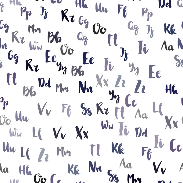 Fond Sans Couture Vecteur Violet Clair Avec Des Signes Alphabet — Image vectorielle