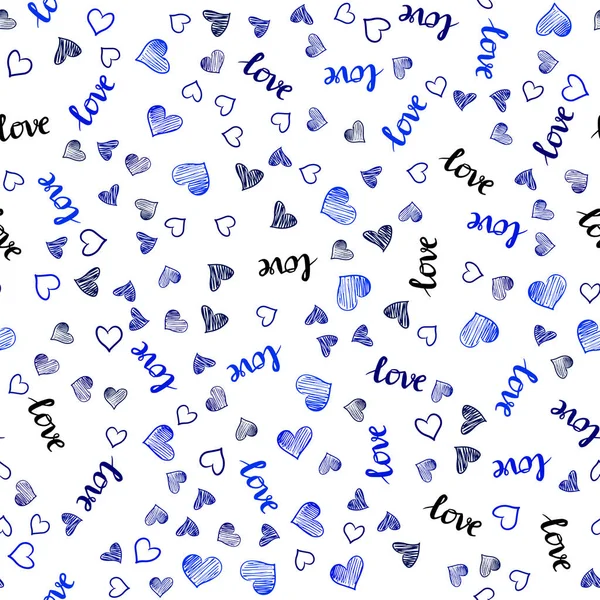 Dark Blue Vector Sem Emenda Pano Fundo Com Frase Amor — Vetor de Stock