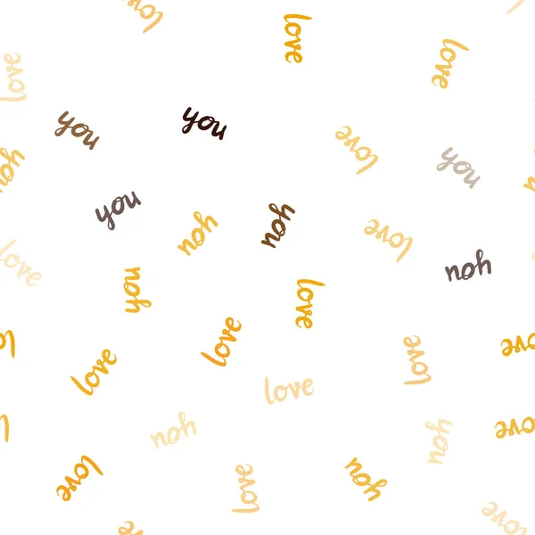 Couverture Sans Couture Vectorielle Orange Foncé Avec Citation Love You — Image vectorielle