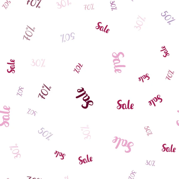 Violet Clair Motif Sans Couture Vectoriel Rose Avec Signes Pourcentage — Image vectorielle