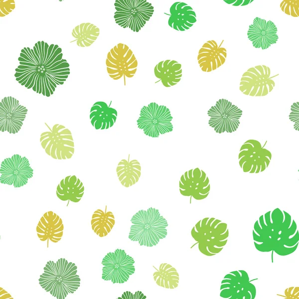 Vert Clair Vecteur Jaune Sans Couture Doodle Toile Fond Avec — Image vectorielle