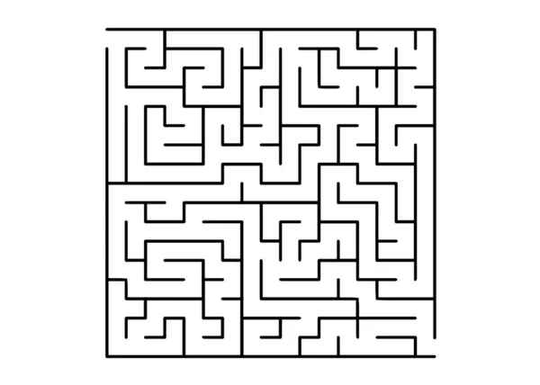 Weißes Vektormuster Mit Schwarzem Labyrinth Einfache Illustration Mit Einem Labyrinth — Stockvektor