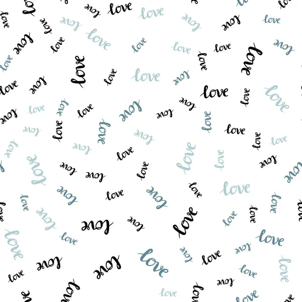 Dark Blue Vector Seamless Pattern Phrase Love You Decorative Design — Stock Vector