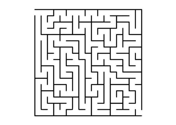 Weiße Vektortextur Mit Einem Schwarzen Labyrinth Spiel Abstrakte Illustration Mit — Stockvektor