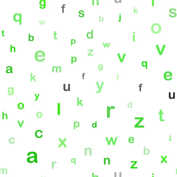 Light Green Vector Seamless Layout Latin Alphabet Colored Alphabet Signs — Stock Vector