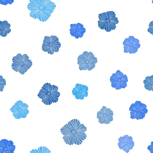 Világos Kék Varrat Nélküli Természetes Vektoralakzatok Virágokkal Kreatív Illusztrációs Homályos — Stock Vector