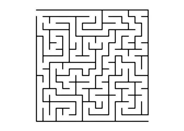 Textura Vetorial Branca Com Labirinto Preto Jogo Labirinto Preto Branco — Vetor de Stock
