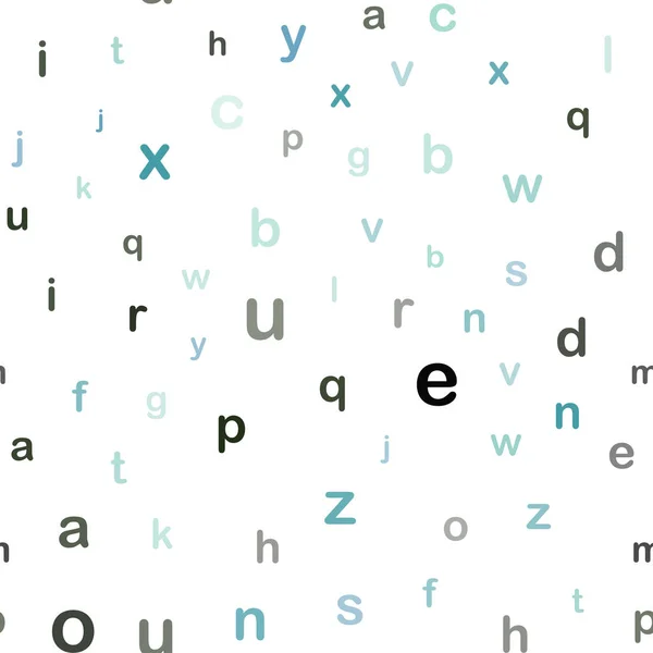 Bleu Clair Vert Vecteur Mise Page Transparente Avec Alphabet Latin — Image vectorielle