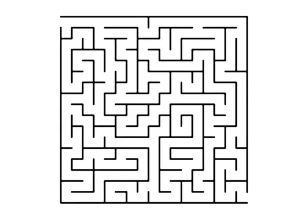 Padrão Vetorial Branco Com Labirinto Preto Ilustração Abstrata Com Labirinto — Vetor de Stock