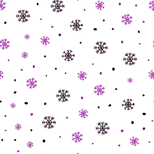 Dark Pink Vector Fondo Sin Costuras Con Copos Nieve Navidad — Vector de stock