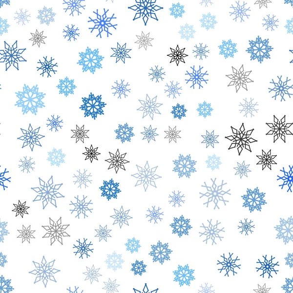 Light Blue Vector Seamless Cover Beautiful Snowflakes Modern Geometrical Abstract — Stock Vector