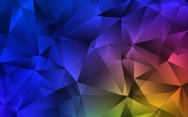 Dark Blue Yellow Vector Cover Polygonal Style Triangles Abstract Background — Stock Vector