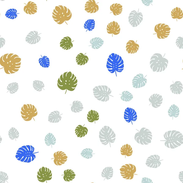 Light Blue Green Vector Seamless Elegant Template Leaves Shining Colored — Stock Vector