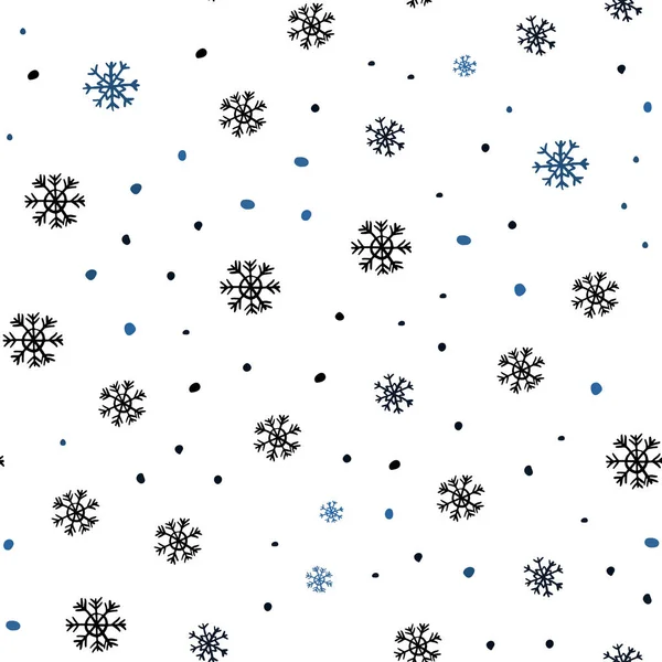 Dunkelblaue Vektor Nahtlose Textur Mit Farbigen Schneeflocken Buntes Dekorationsdesign Weihnachtlichen — Stockvektor