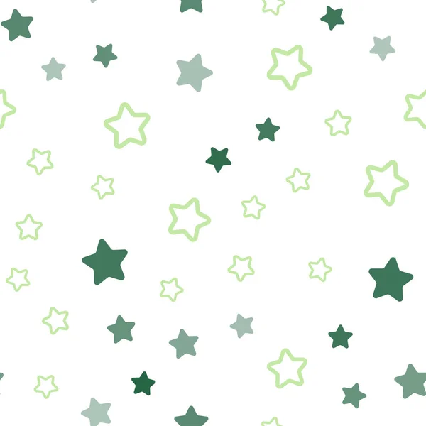 Azul Claro Textura Sin Costuras Vector Verde Con Hermosas Estrellas — Archivo Imágenes Vectoriales