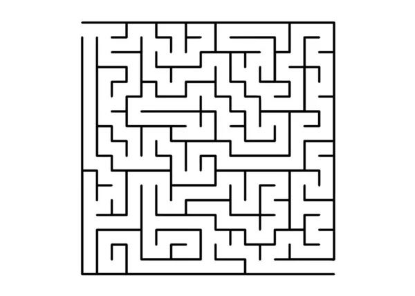 Layout Vetorial Branco Com Labirinto Preto Enigma Labirinto Preto Branco — Vetor de Stock