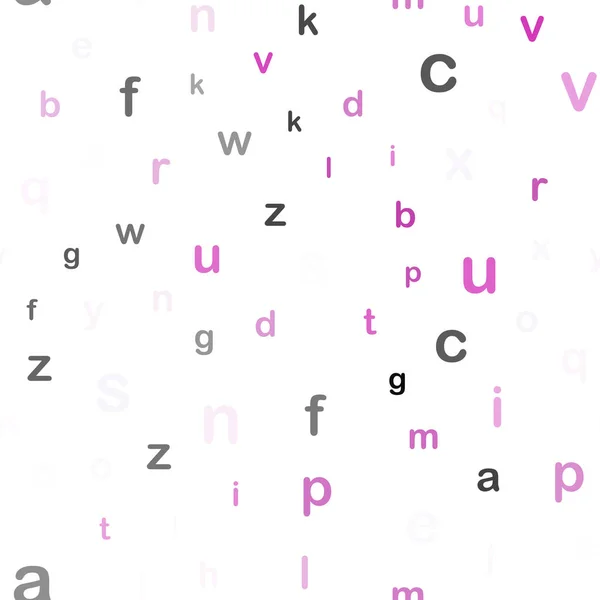 Светло Розовый Вектор Бесшовный Фон Знаками Алфавита Цветные Иллюстрации Отдельными — стоковый вектор