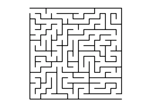 White Vector Texture Black Maze Game Complex Illustration Mazes White — Stock Vector