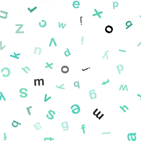 浅绿色矢量无缝模板与隔离的字母 闪耀着五颜六色的插图 用孤立的字母 百叶窗 窗帘的纹理 — 图库矢量图片