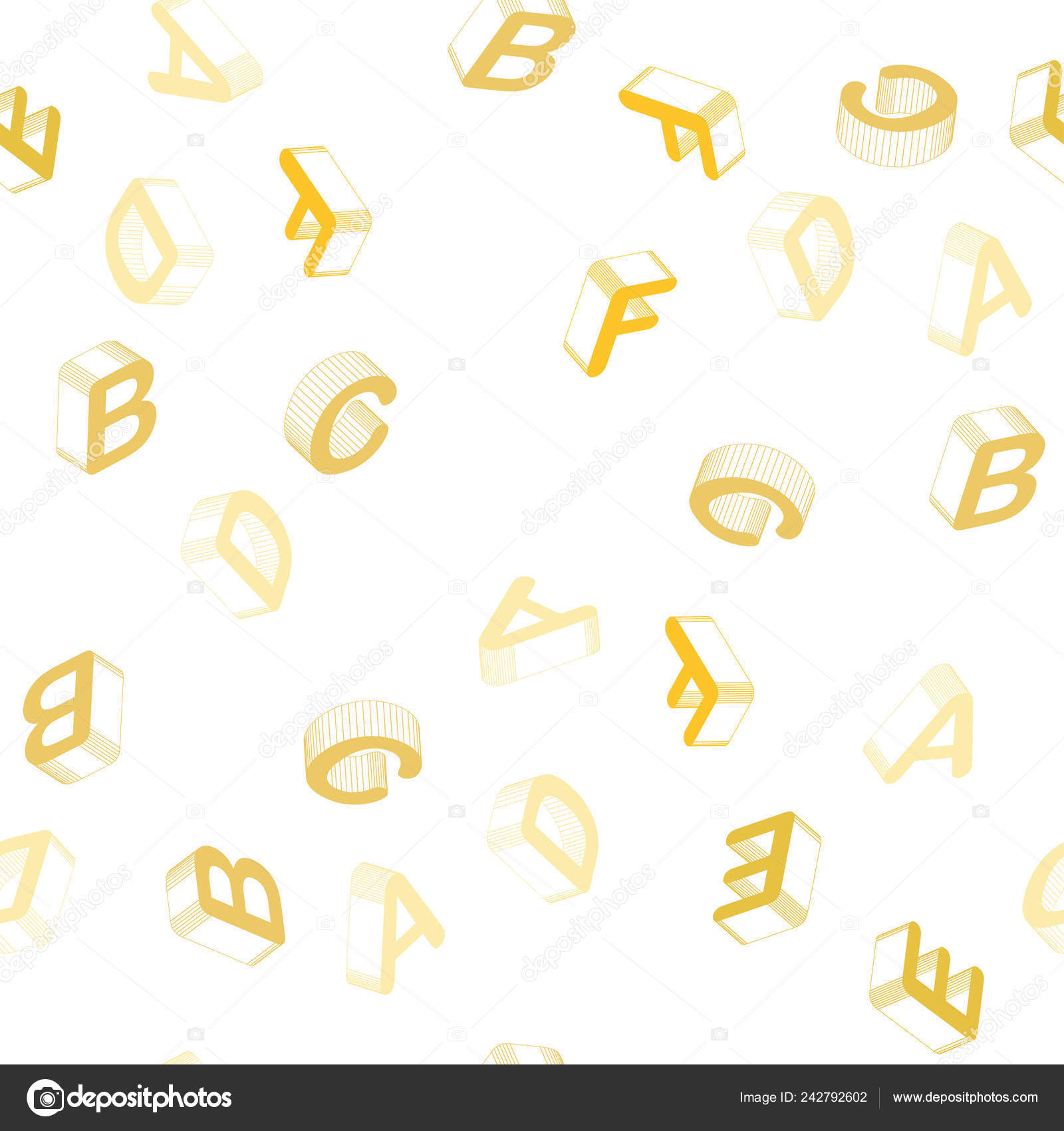 うっすらとピンク 黄色の Abc 記号とシームレスなパターンをベクトル