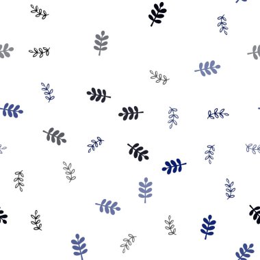 Koyu mavi sorunsuz doğal zemin yaprakları ile vektör. Bulanık tarzı ile yeni renkli resimde bırakır. Tekstil, kumaş, duvar kağıtları için tasarım.