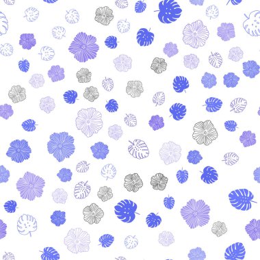 Hafif mor vektör yaprak, çiçek ile Dikişsiz soyut desen. İllüstrasyon soyut şablonundaki karalamalar ile. Desen için modaya uygun Kumaş, duvar kağıtları.