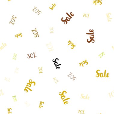 Pembe ışık, 30, 50, %70 satış vektör sorunsuz şablonuyla sarı. Renkli illüstrasyon izole satış fiyatları ile parlayan. Reklamlar için zemin broşürler siyah Cuma.