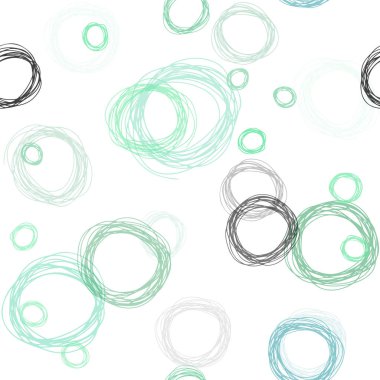 Açık mavi, vektör küreler ile seamless modeli yeşil. Modern Soyut illüstrasyon renkli su ile bırakır. Desen tasarım kumaş, duvar kağıtları.