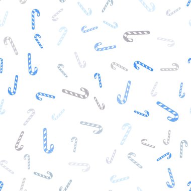 Açık mavi, sarı vektörsüz şablon ve tatlı noel çubukları.