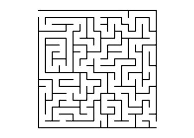 Beyaz vektör doku ile siyah bir labirent oyunu. Siyah ve beyaz labirent basit bir tarzda. Doğru seçimleri yapmak için kavramı.