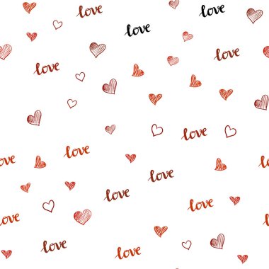 Işık kırmızı vektör ifade Love You, kalpleri ile sorunsuz zemin. Aşk, kalpleri soyut tarzda Illustration kelimelerle. Doku pencere panjur, perdeler için.