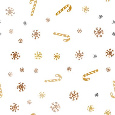 Tatlı Noel sopa ile ışık turuncu vektör sorunsuz şablonu.