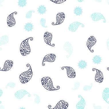 Işık yeşil vektör yaprak ve çiçek ile Dikişsiz soyut desen. Yaprakları, çiçekleri beyaz arka plan üzerinde doğal tarzı. Kartvizit, Web siteleri için şablon.