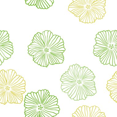 Açık yeşil, sarı vektör sorunsuz doğal resimler çiçek ile. Glitter çiçekler ile soyut resim. Tekstil, kumaş, duvar kağıtları için tasarım.