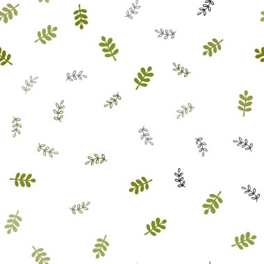Koyu yeşil vektör sorunsuz doodle zemin yaprakları ile. Renkli resimde doodle tarzı yaprakları ile. Desen tasarım kumaş, duvar kağıtları.