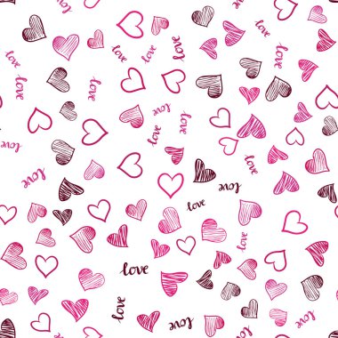 Hafif pembe vektör teklif Love You, kalpleri ile sorunsuz kapak. Romantik illüstrasyon renkli ifade Love You, kalpleri ile. Kartvizit, Web siteleri için şablon.