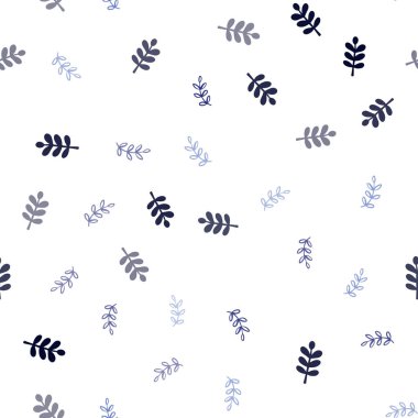 Koyu mavi vektör yaprak ile sorunsuz doğal arka plan. Bulanık tarzı ile yeni renkli resimde bırakır. Doku pencere panjur, perdeler için.