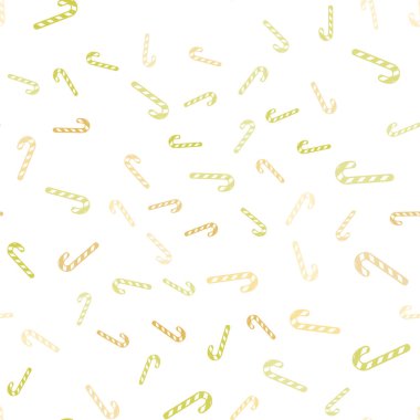 Açık yeşil, sarı vektör sorunsuz düzen Noel tatlı tatlılar.