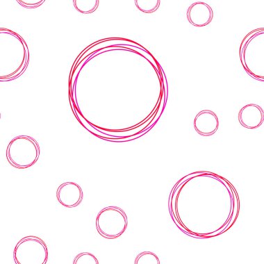 Hafif pembe vektör disklerle sorunsuz doku. Soyut illüstrasyon renkli baloncuklar doğa tarzı ile. Desen tasarım kumaş, duvar kağıtları.