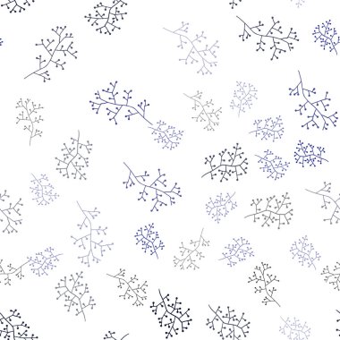 Koyu mavi vektör sorunsuz doodle doku dalları ile. Yaprakları ve dalları ile yeni renkli resimde. Tasarım için duvar kağıdı, kumaş üreticileri.