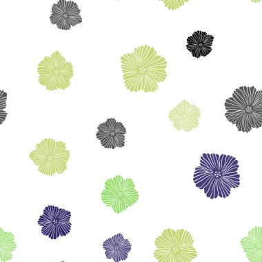 Işık çok renkli vektör çiçekli Dikişsiz soyut desen. İllüstrasyon soyut doodle renkli çiçekli. Tekstil, kumaş, duvar kağıtları için tasarım.