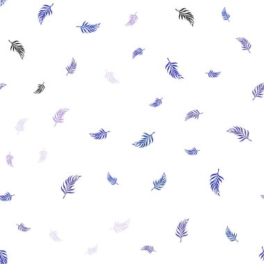 Koyu pembe, mavi yaprakları ile Dikişsiz soyut desen vektör. Parlayan illüstrasyon karalama stilinde yaprakları ile renkli. Duvar kağıdı, kumaş üreticileri için modaya uygun bir tasarım.